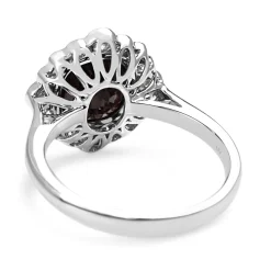 18ct White Gold Ruby and Diamond Daisy Style Ring