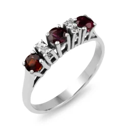 14ct White Gold Ruby and Diamond Band Ring