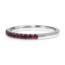 18ct White Gold Ruby Band