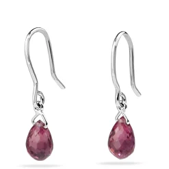 18ct White Gold Ruby Briolette Earrings