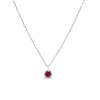 18ct White Gold Ruby Solitaire Necklace