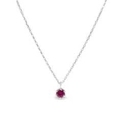 18ct White Gold Ruby Solitaire Necklace