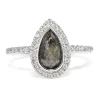 18ct White Gold Salt and Pepper Diamond Halo Ring