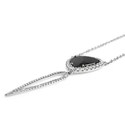 18ct White Gold Salt and Pepper Diamond Slice Necklace