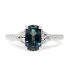 18ct White Gold Sapphire and Diamond 3 Stone Ring