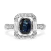 18ct White Gold Sapphire and Diamond Deco Style Ring