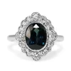 18ct White Gold Sapphire and Diamond Daisy Style Ring