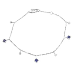 18ct White Gold Sapphire and Diamond Bracelet