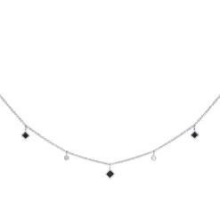 18ct White Gold Sapphire and Diamond Necklace
