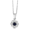 9ct White Gold Sapphire and Diamond Daisy Necklace