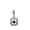 9ct White Gold Sapphire and Diamond Halo Pendant