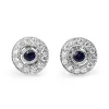 18ct White Gold Sapphire and Diamond Halo Earrings