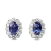 18ct White Gold Sapphire and Diamond Daisy Stud Earrings