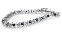 10ct White Gold Sapphire and Diamond Bracelet