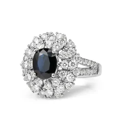 18ct White Gold Sapphire and Diamond Ring