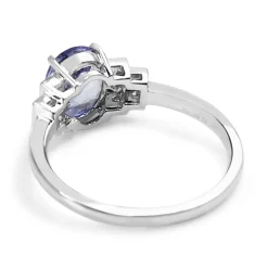 18ct White Gold Sapphire and Diamond Step Down Ring