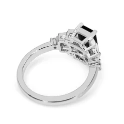 18ct White Gold Sapphire and Diamond Deco Style Ring