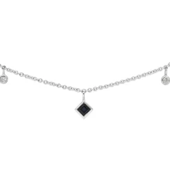 18ct White Gold Sapphire and Diamond Necklace
