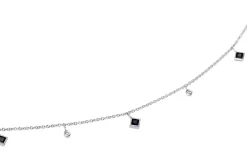 18ct White Gold Sapphire and Diamond Necklace