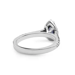 18ct White Gold Sapphire and Diamond Pear Halo Ring