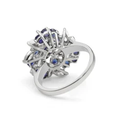18ct White Gold Sapphire and Diamond Cluster Ring