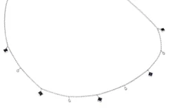 18ct White Gold Sapphire and Diamond Necklace