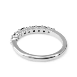 18ct White Gold Sapphire and Diamond Band Ring