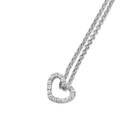 9ct White Gold Small Diamond Heart Necklace