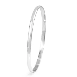 18ct White Gold Solid Round Bangle