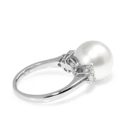 18ct White Gold South Sea 12mm Pearl and Diamond Ring