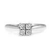 9ct White Gold Square Cluster Diamond Ring