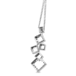 9ct White Gold Square Diamond Pendant