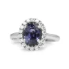 18ct White Gold Tanzanite and Diamond Halo Ring