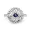 9ct White Gold Tanzanite and Diamond Cluster Ring