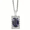 18ct White Gold Tanzanite and Diamond Necklace
