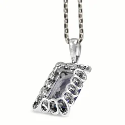 18ct White Gold Tanzanite and Diamond Necklace