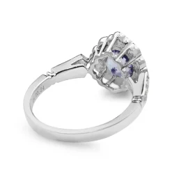 18ct White Gold Tanzanite and Diamond Daisy Style Ring