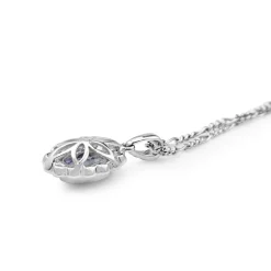 18ct White Gold Tanzanite and Diamond Daisy Pendant