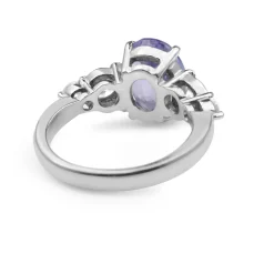 18ct White Gold Tanzanite and Diamond 5 Stone Ring