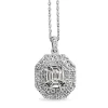 14ct White Gold Tension Set Diamond Halo Necklace