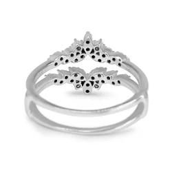 10ct White Gold Tiara Style Fitted 'Jacket' Diamond Band Ring