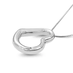 18ct White Gold Tilted Heart Necklace