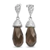 18ct White Gold Topaz and Diamond Drop Earrings