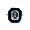 9ct White Gold Topaz and Onyx Deco Style Ring