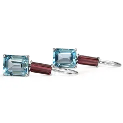 18ct White Gold Topaz and Tourmaline Earrings
