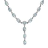 9ct White Gold Topaz Lariat Drop Necklace