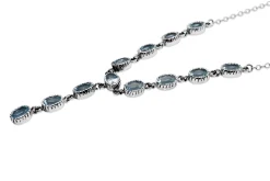 9ct White Gold Topaz Lariat Drop Necklace