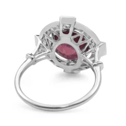 18ct White Gold Treated Ruby and Diamond Ring