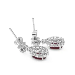 18ct White Gold Treated Ruby and Diamond Earrings