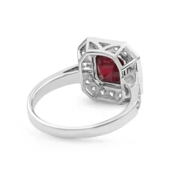 18ct White Gold Treated Ruby and Diamond Ring
